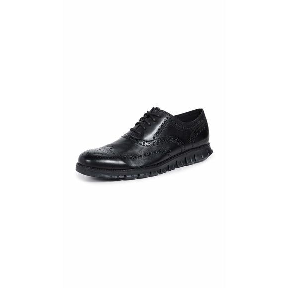 NEW COLE HAAN MEN'S ZEROGRAND WING OX LEATHER OXFORD CLOSED HOLE/BLACK 9 MEDIU